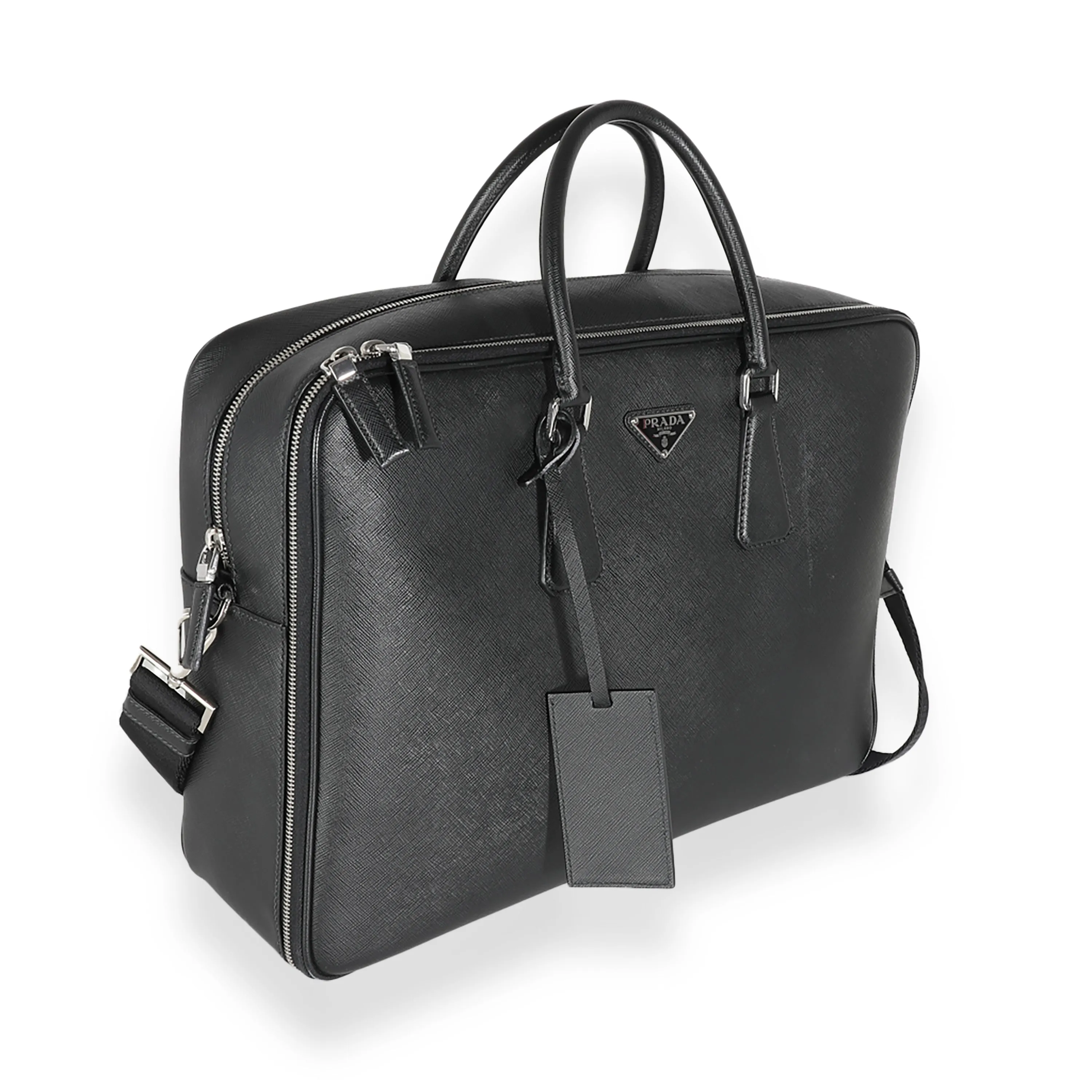 Black Saffiano Leather Briefcase
