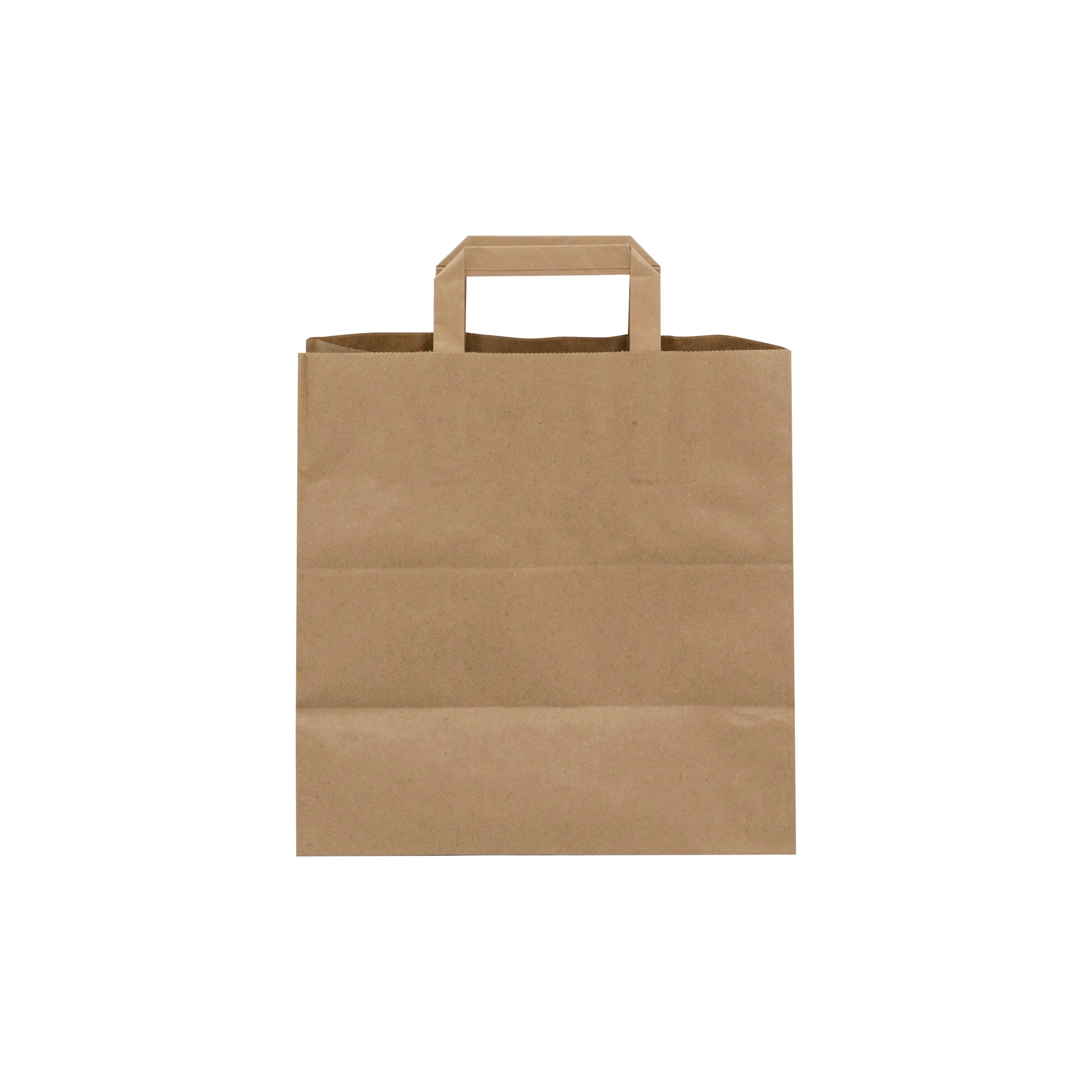 BROWN Economic Paper Bags with FLAT Handles - LEO -11x6x11.5