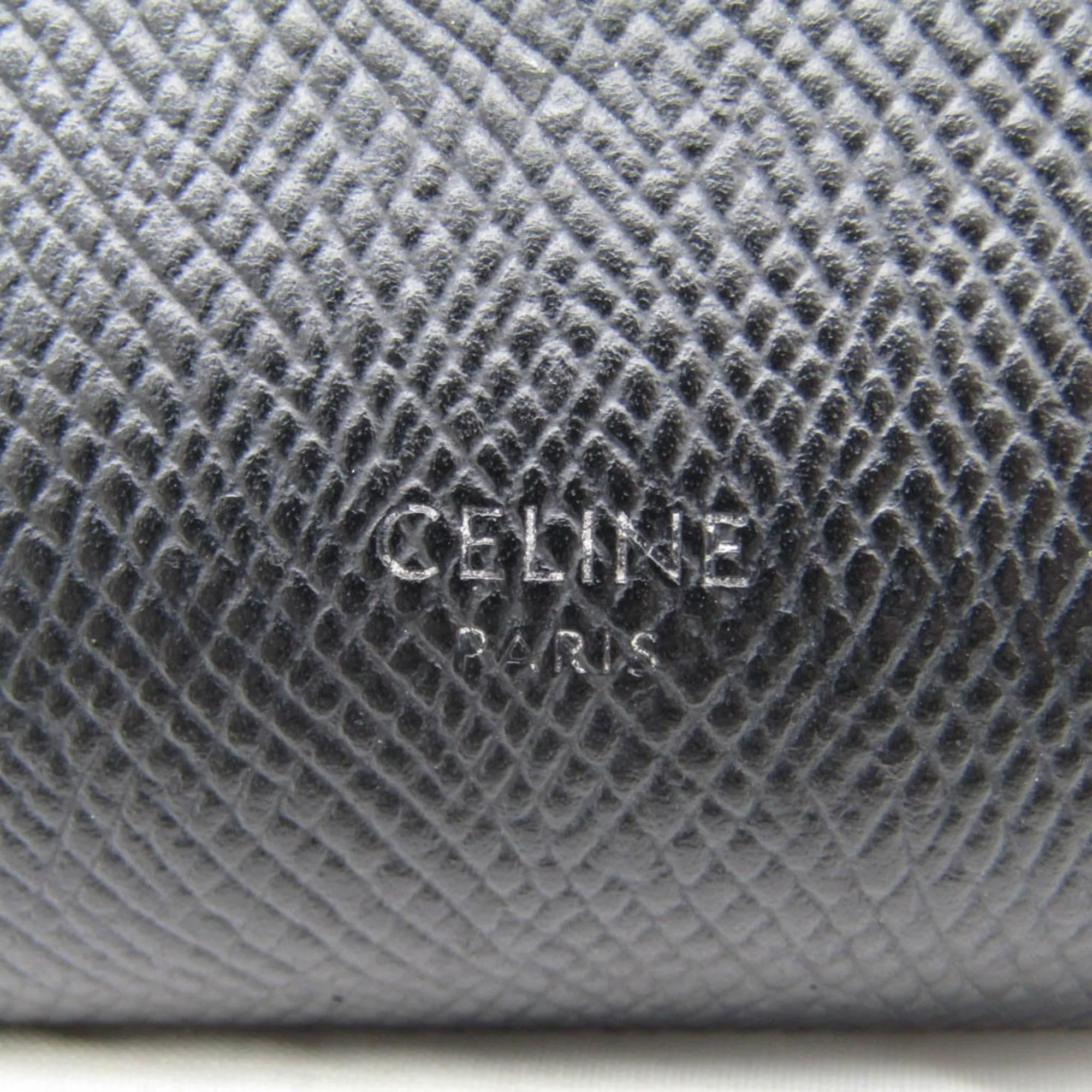 Celine Fine Strap Wallet 10H483BEL.38SI Women's Embossed Calf Leather Wallet [tri-fold] Black