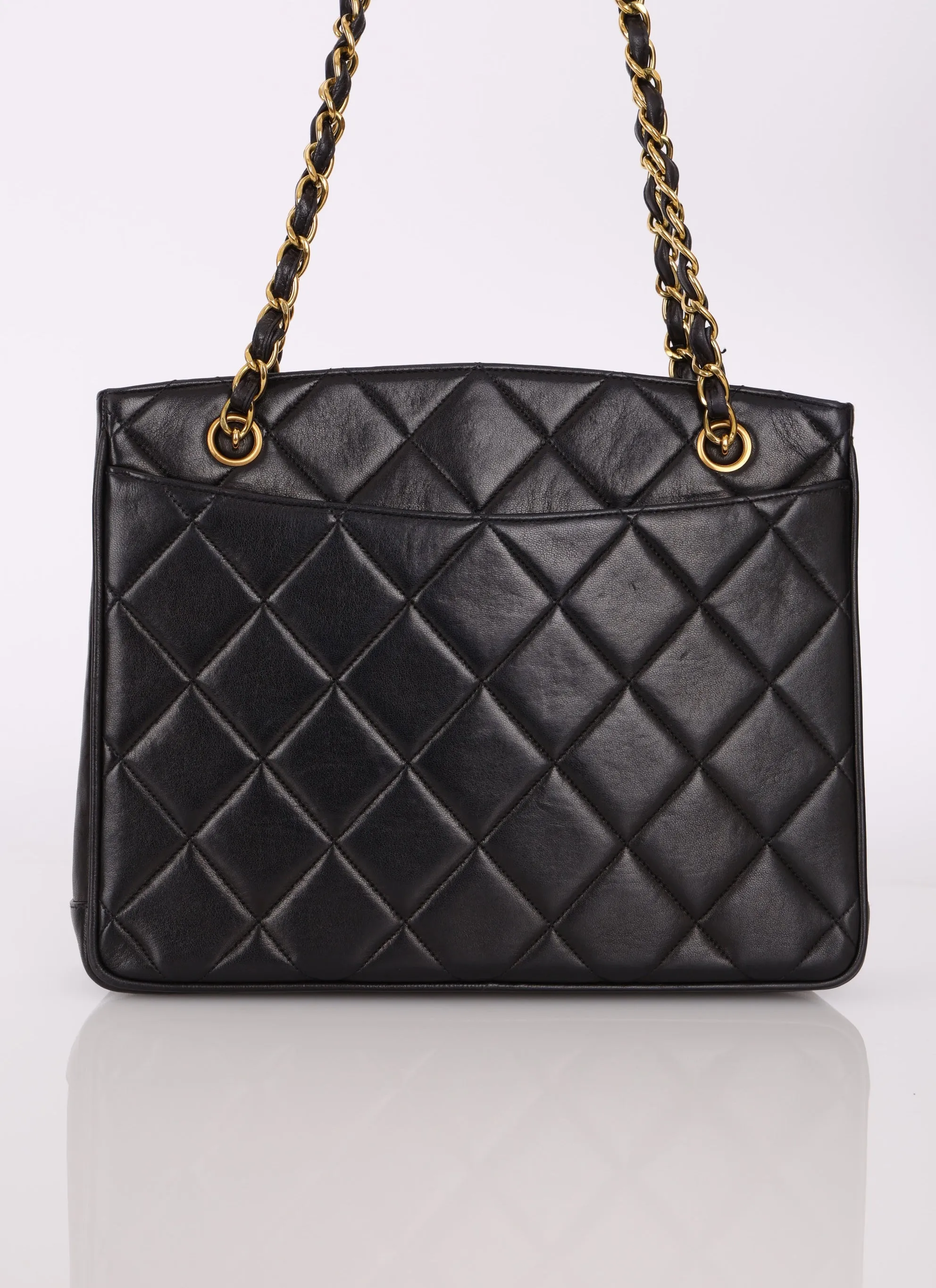 Chanel 1994 Lambskin XL Logo Tote Bag