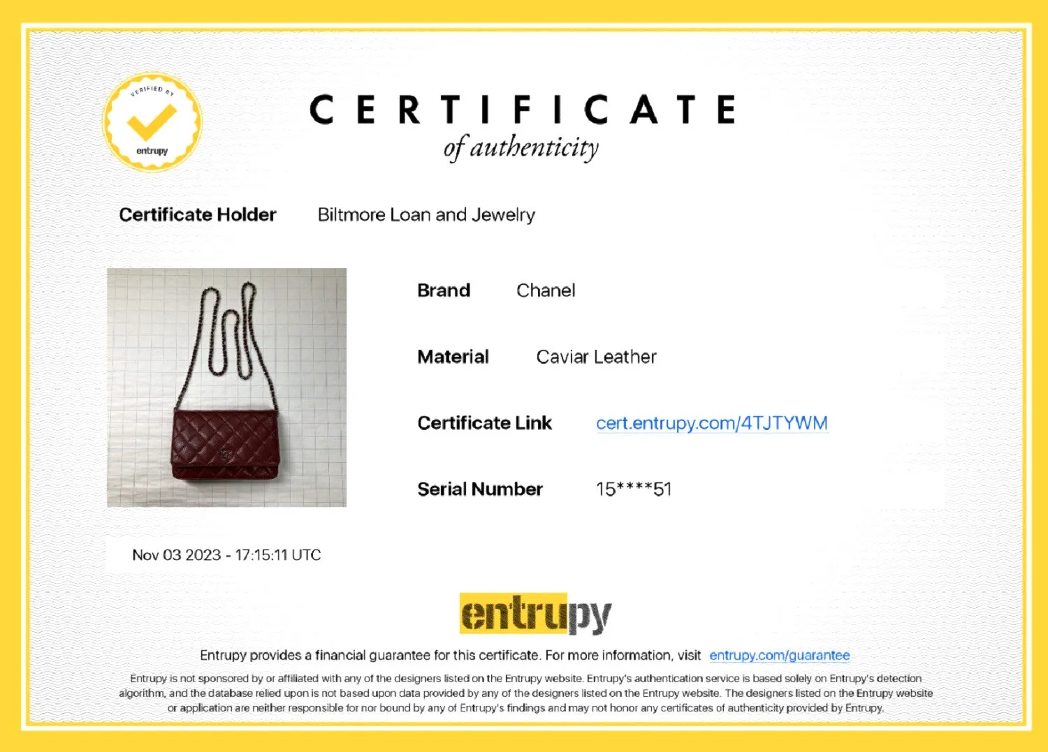 Chanel 2011 Rouge Caviar Wallet On Chain WOC