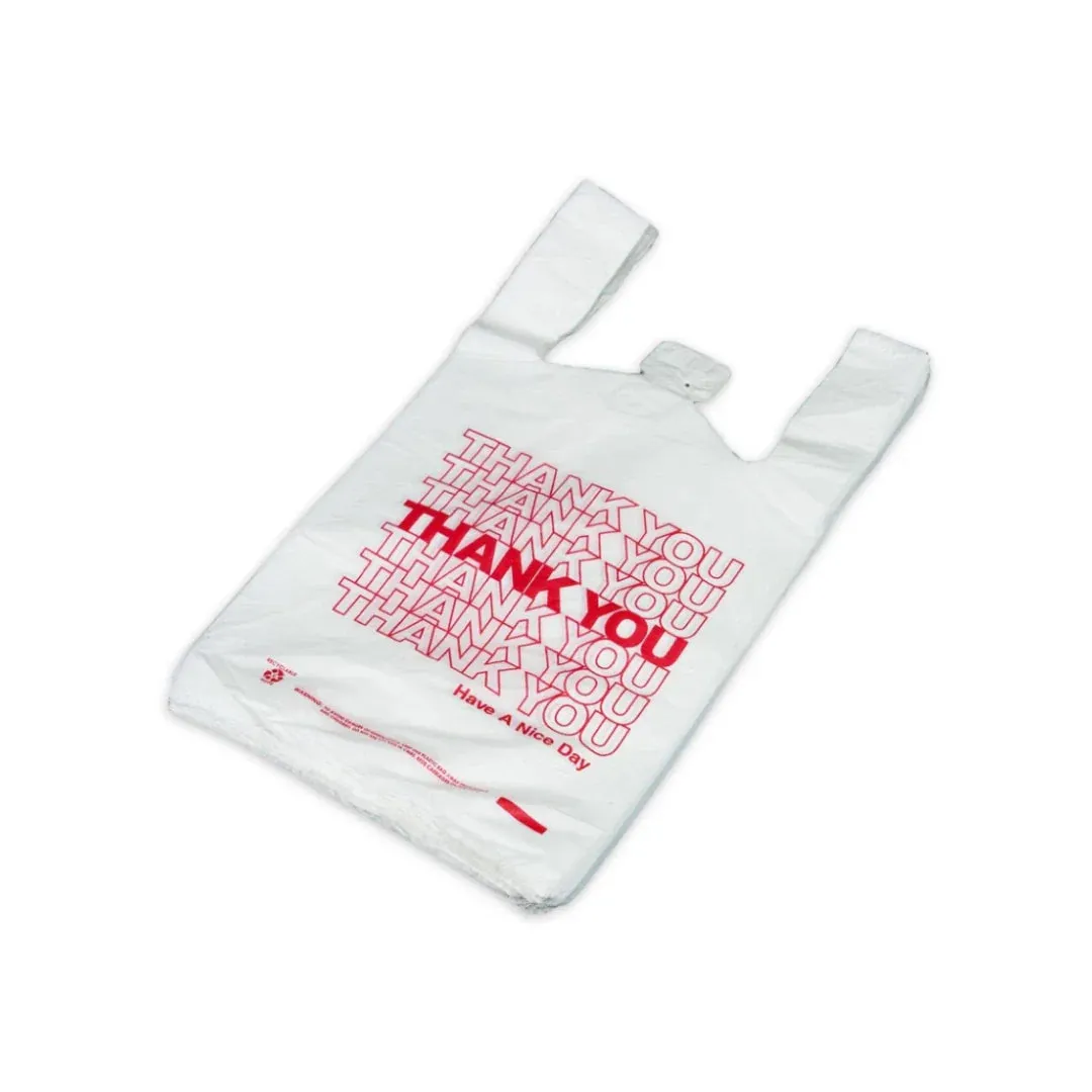 Heavy Duty T Shirt Bags Medium 20 mic - White