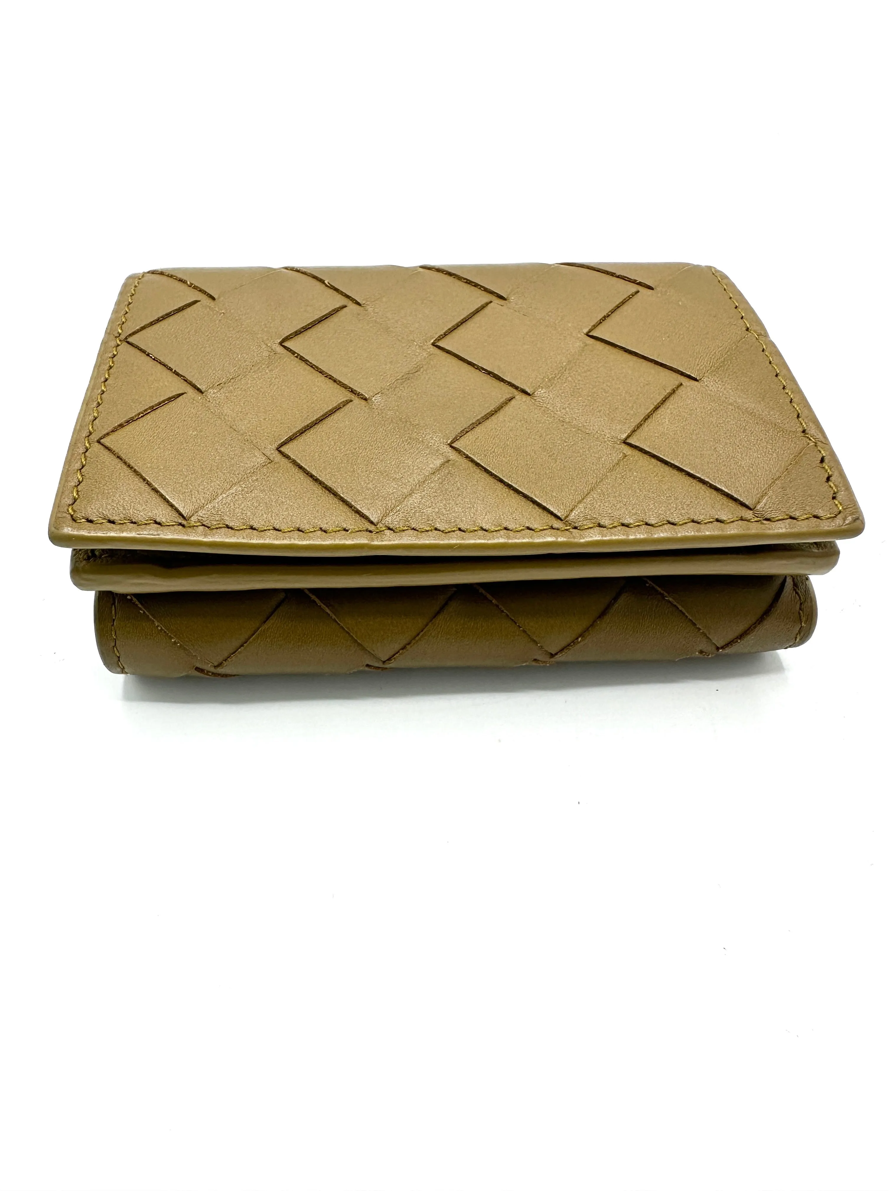 Khaki Mini Trifold Compact Wallet