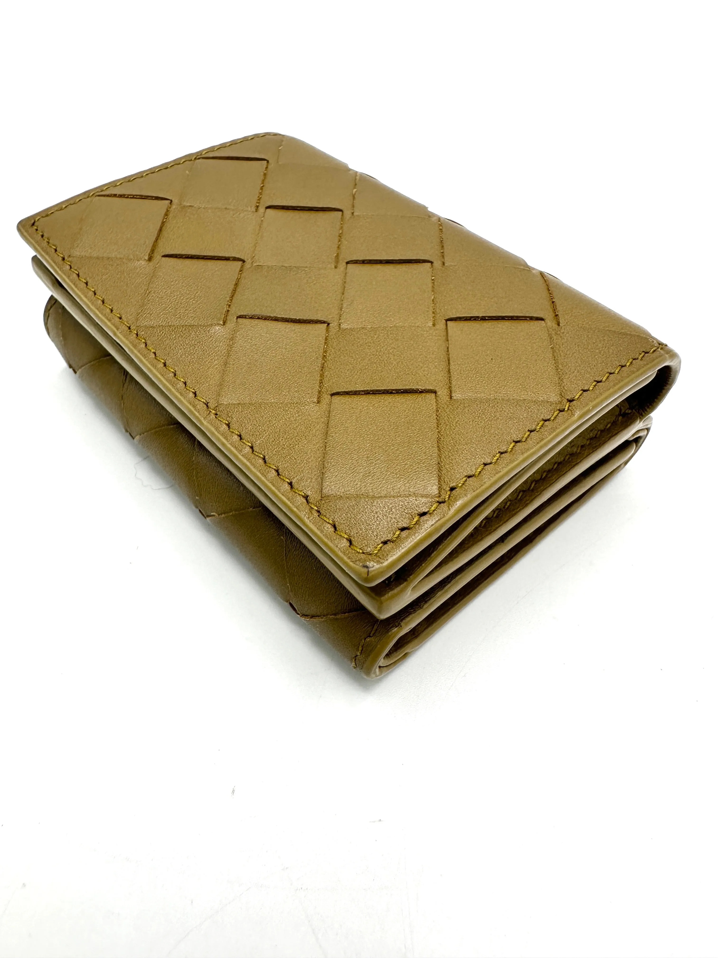 Khaki Mini Trifold Compact Wallet