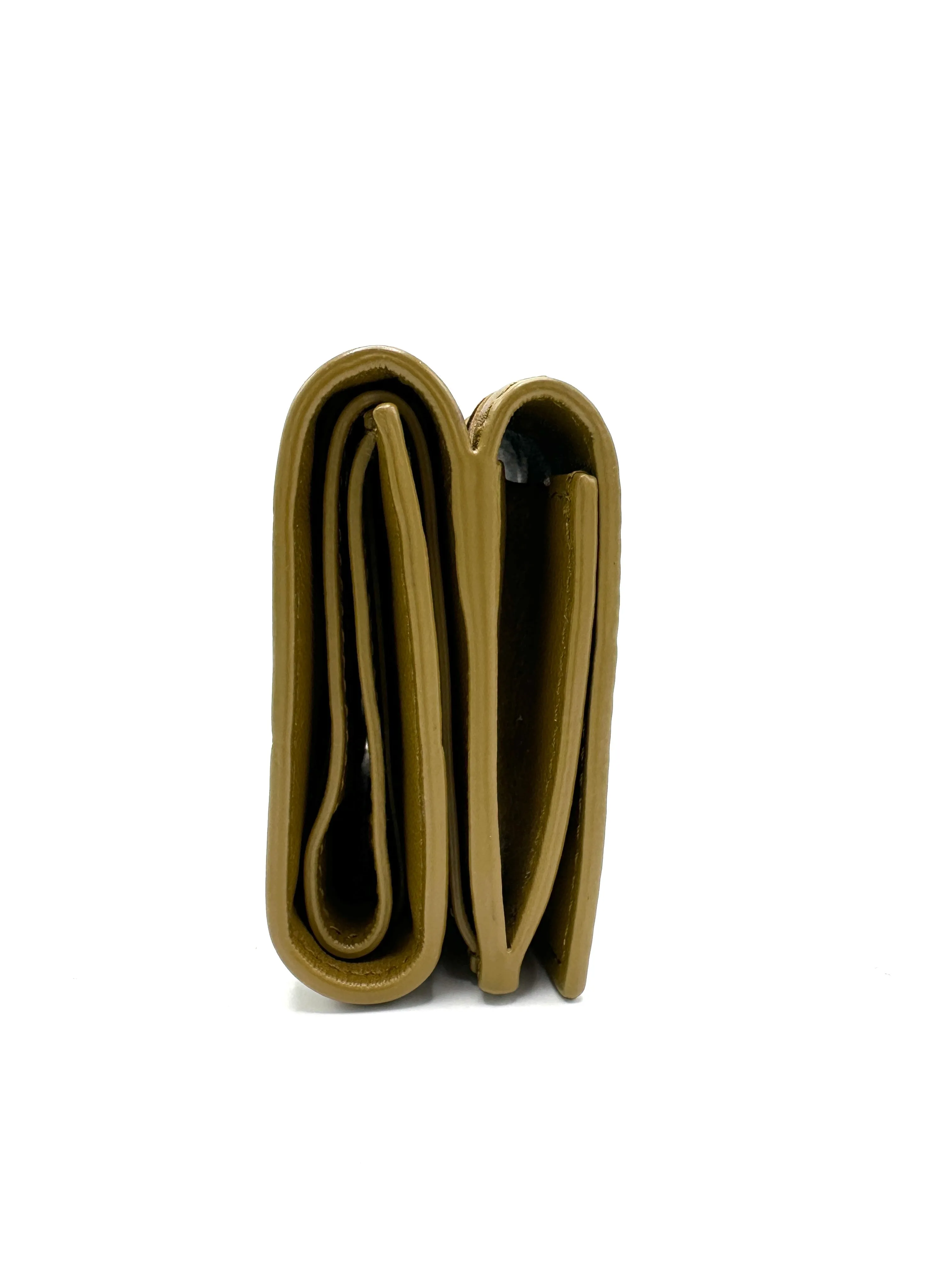 Khaki Mini Trifold Compact Wallet