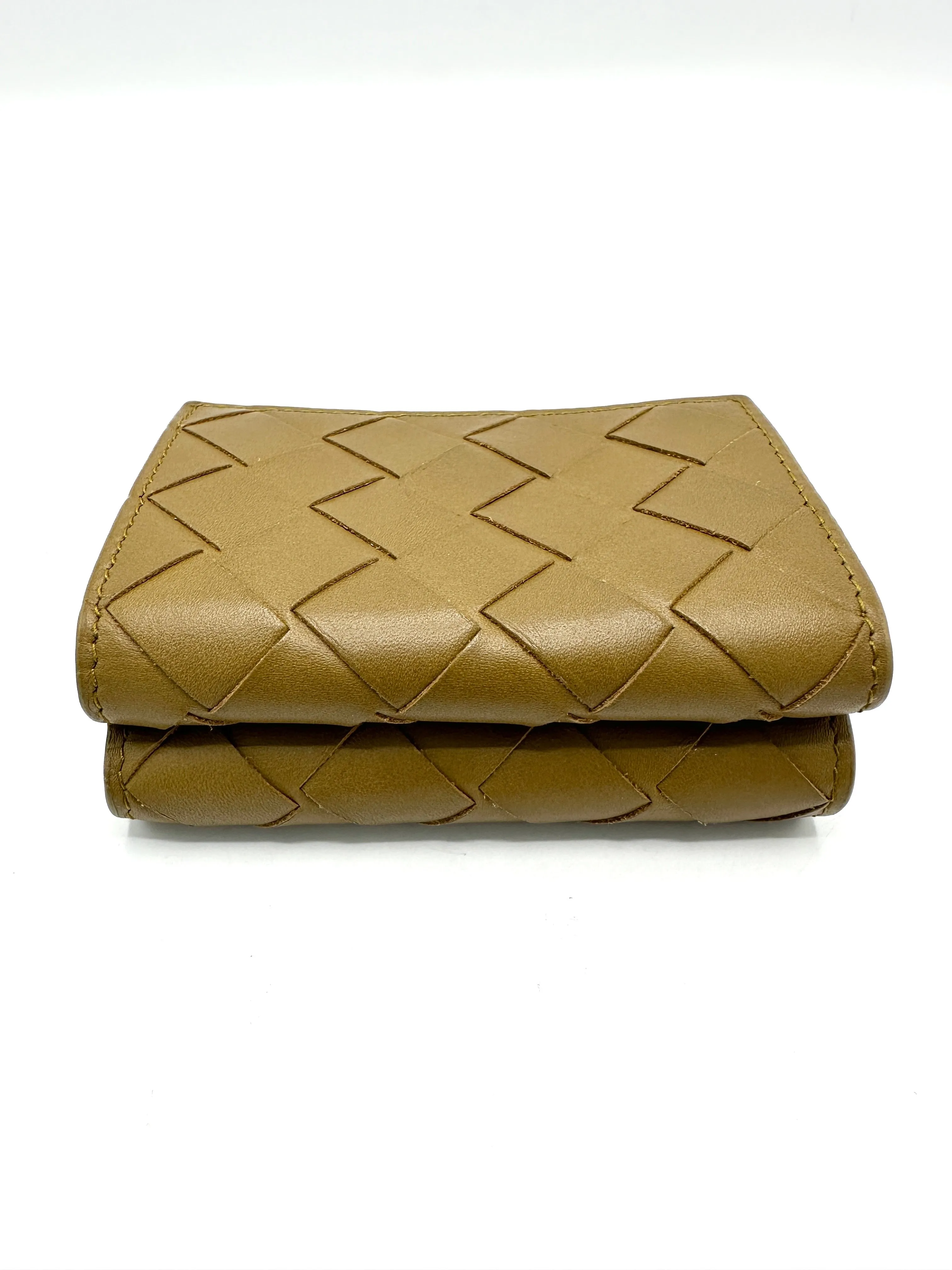 Khaki Mini Trifold Compact Wallet