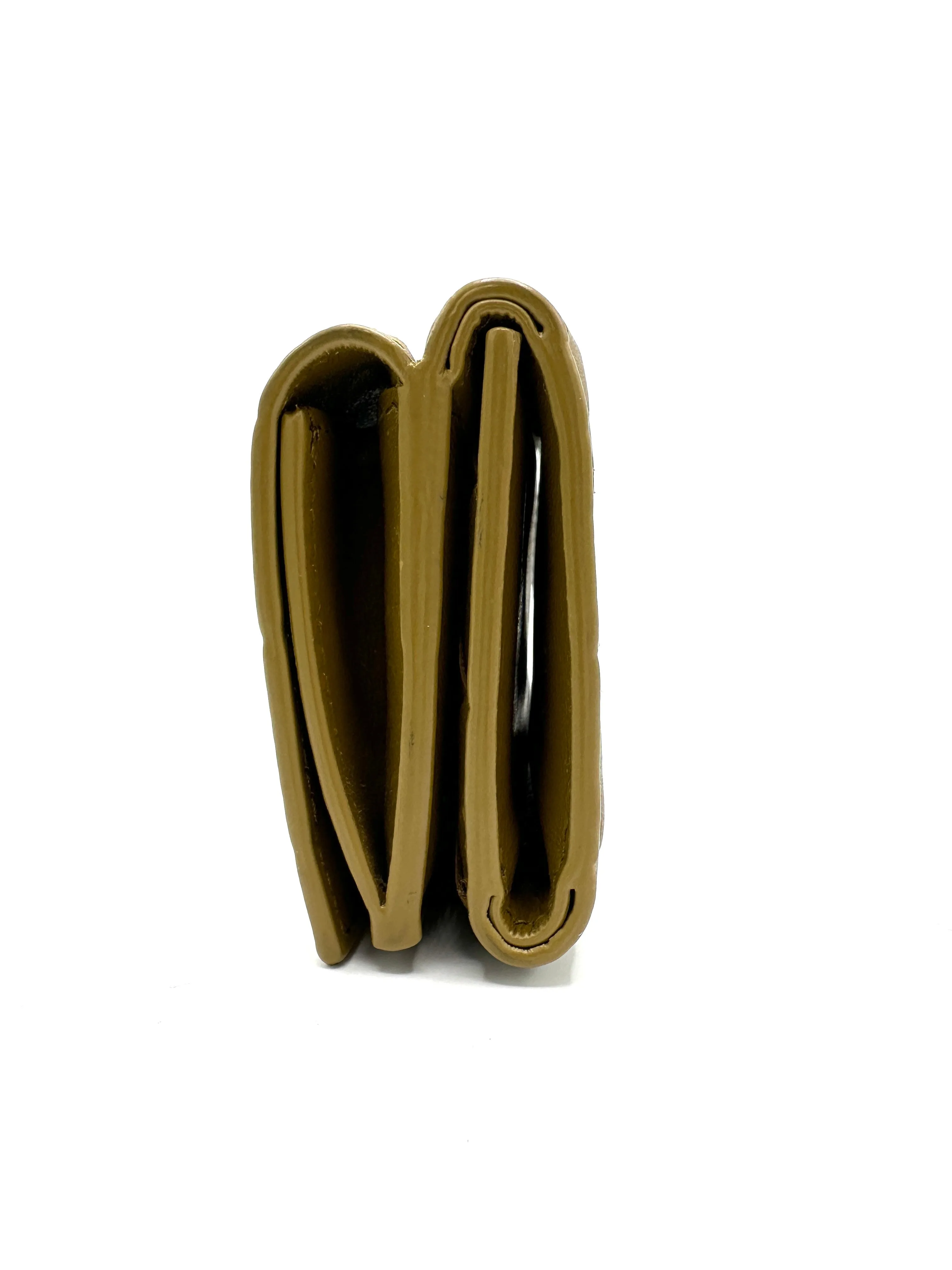 Khaki Mini Trifold Compact Wallet