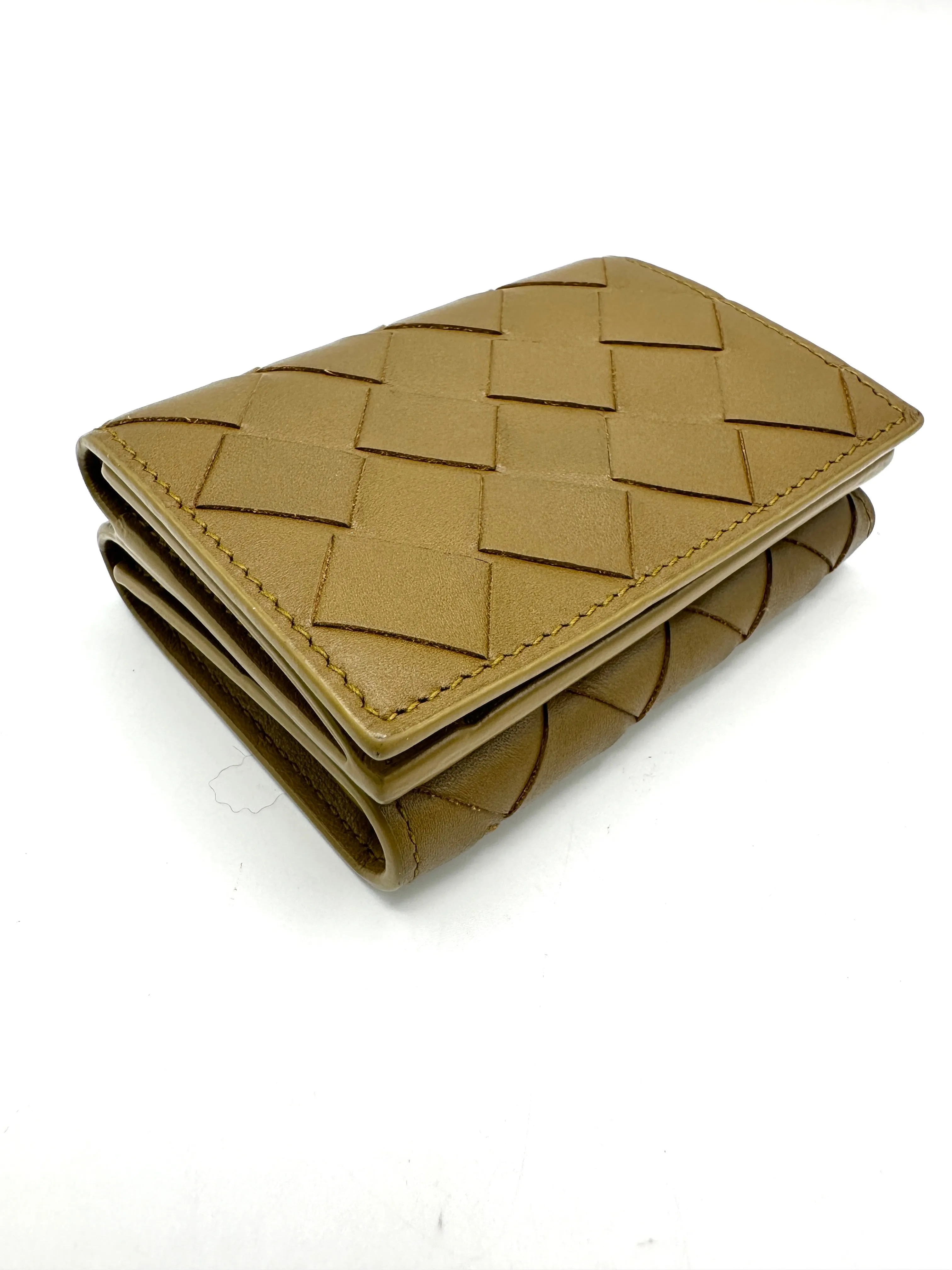 Khaki Mini Trifold Compact Wallet