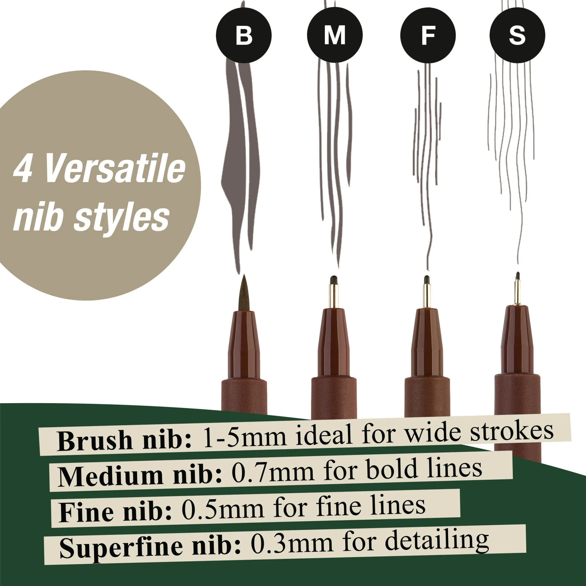 Pitt Artist Pen, #175 Dark Sepia (S, F, M, B) - #167101
