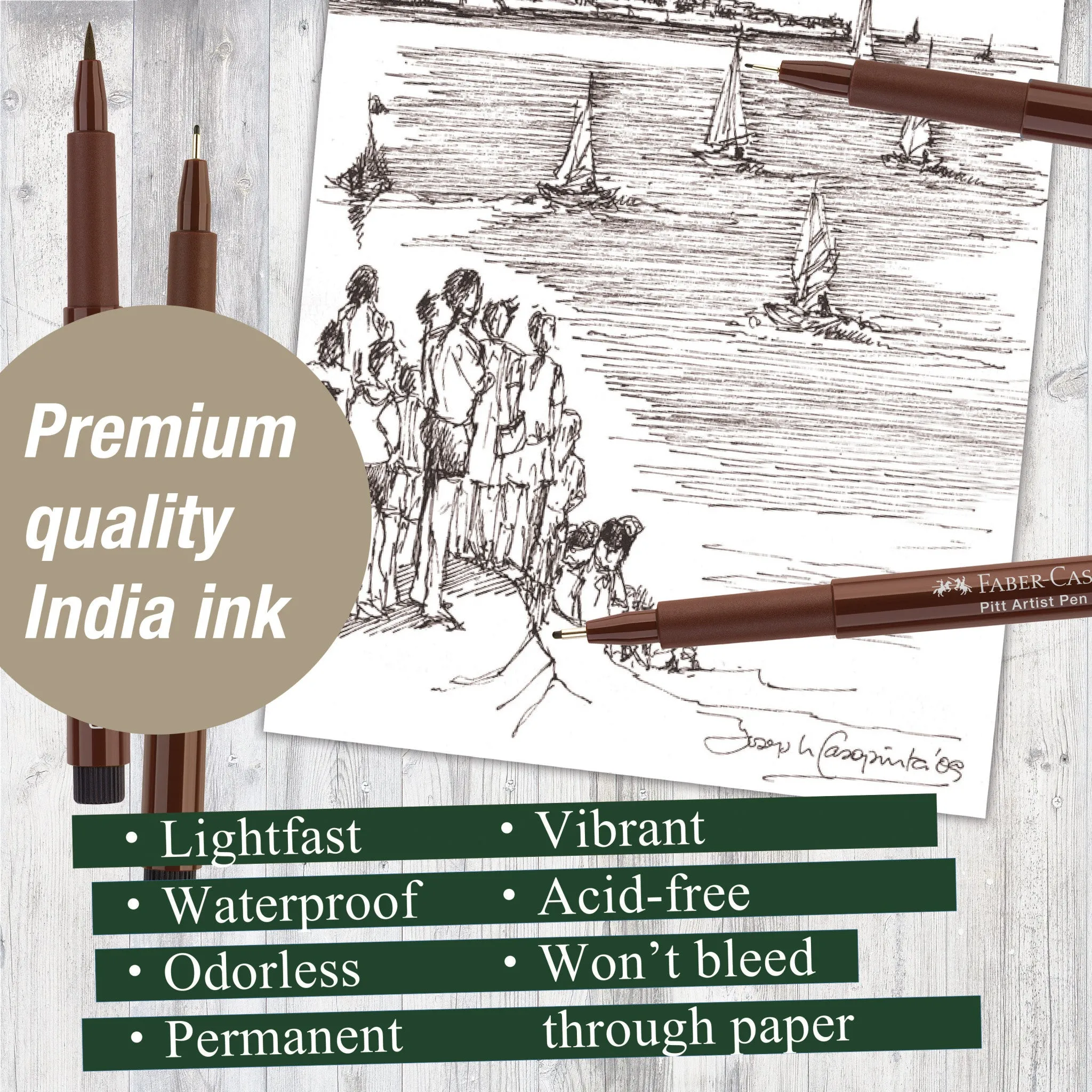 Pitt Artist Pen, #175 Dark Sepia (S, F, M, B) - #167101