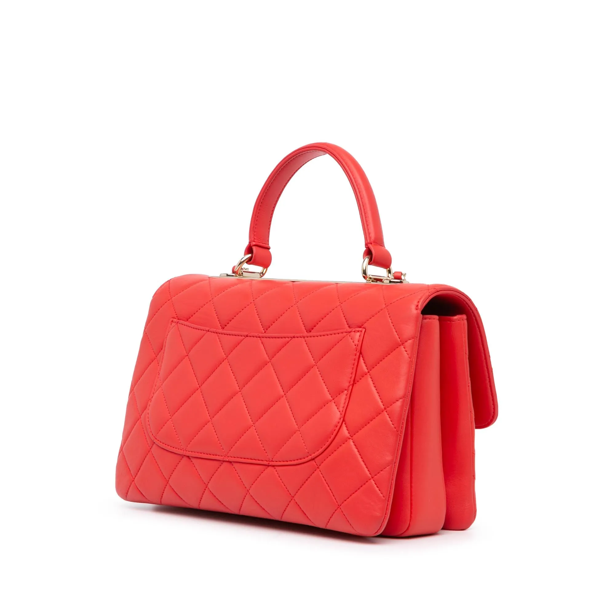 Red Chanel Medium Lambskin Trendy CC Flap Satchel