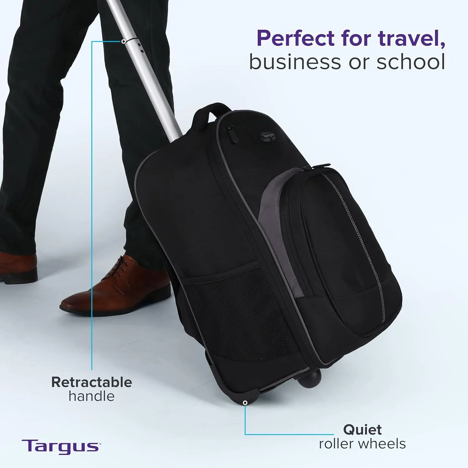 Targus Compact Rolling Backpack for 16-Inch Laptops, Black (TSB750US)
