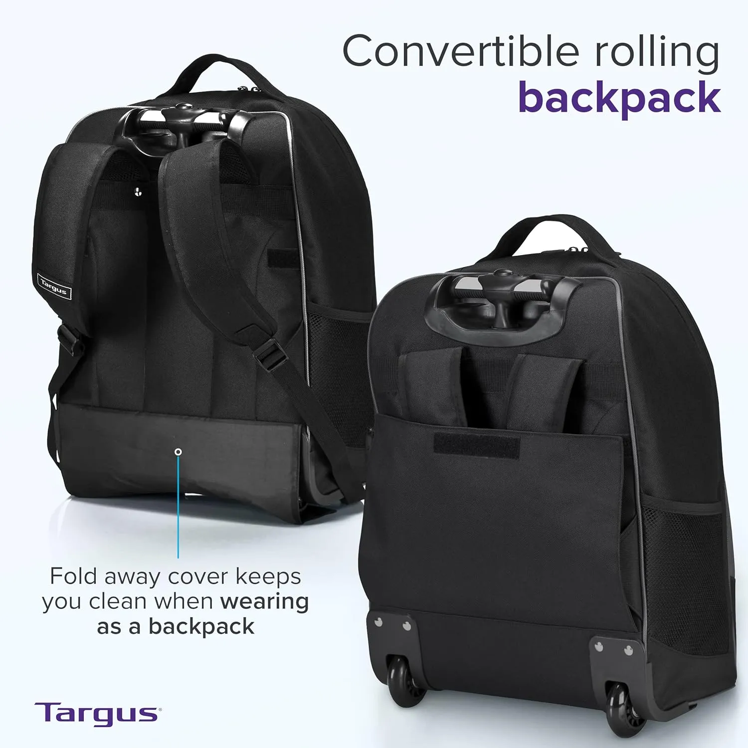 Targus Compact Rolling Backpack for 16-Inch Laptops, Black (TSB750US)
