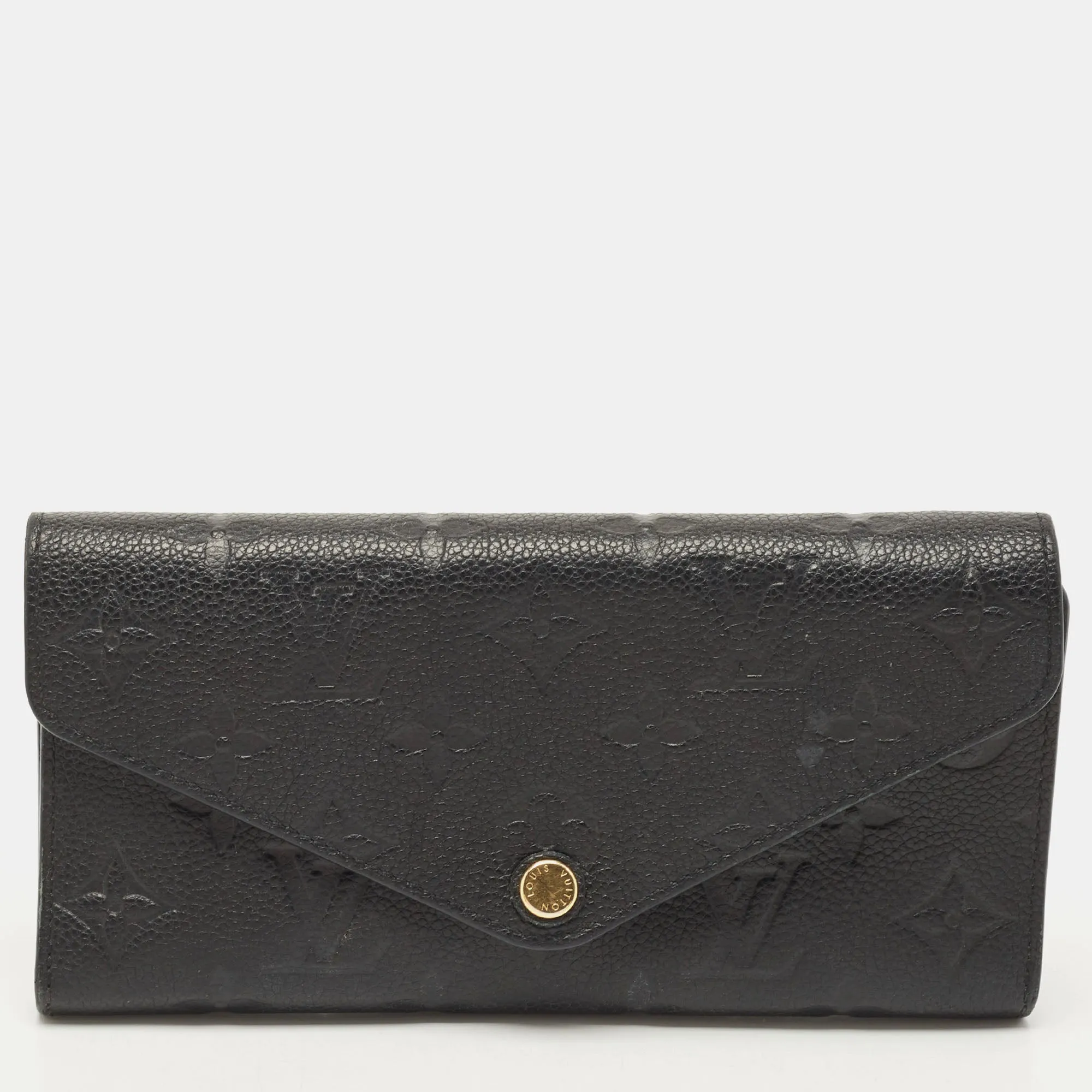 Trendy Inspired Louis Vuitton Black Empreinte Leather Josephine Wallet