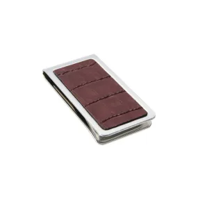 Tsubota Pearl Steel & Leather Money Clip