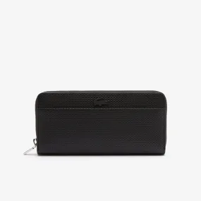 Unisex Chantaco Zipped Embossed Piqué Leather Large Wallet