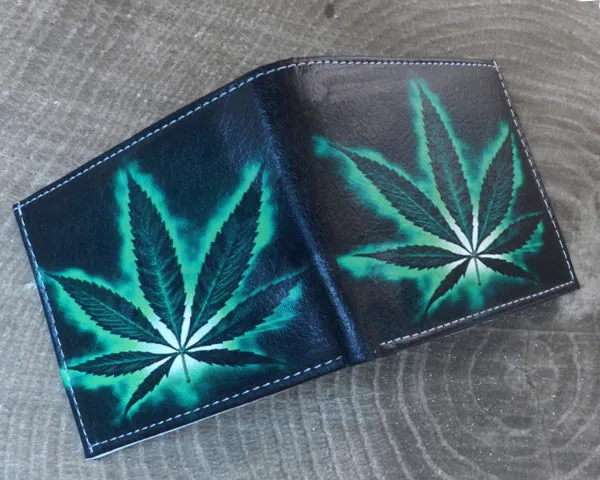 Vegan Leather Leaf Bi-fold Wallet