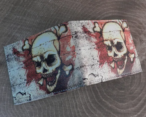 Vegan Leather Skull Speaking Bi-fold Wallet