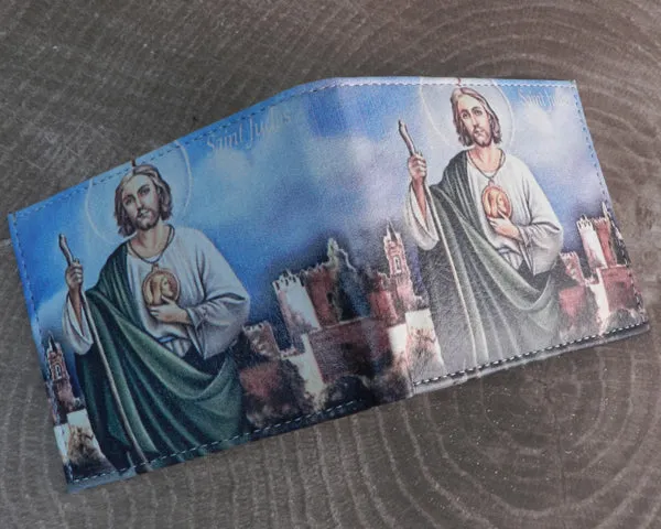 Vegan Leather St Christopher Bi-fold Wallet