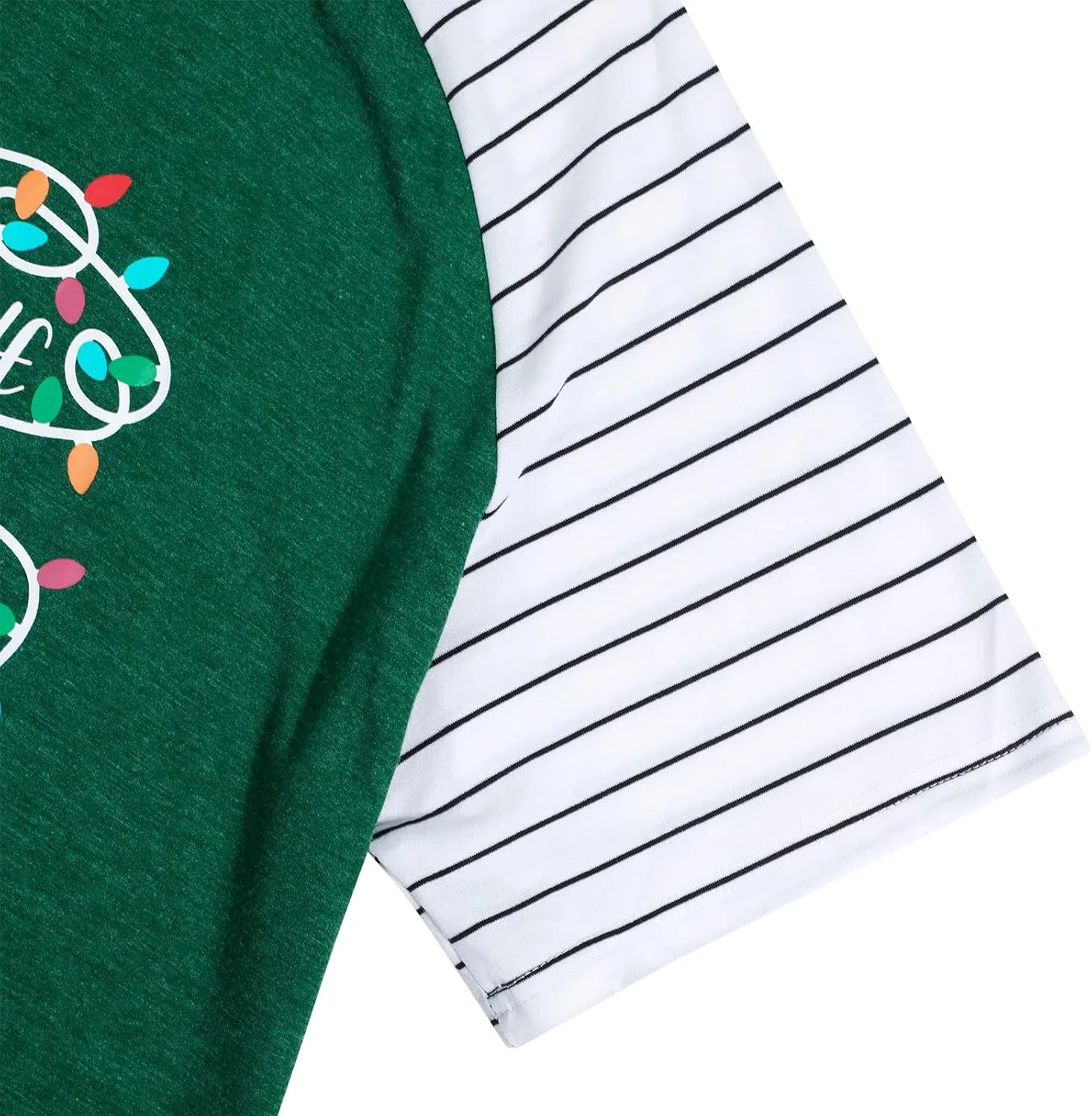 Women Plus Size I'm Fine Everything is Fine Shirt Funny Tangled Christmas Lights Striped Short Sleeve Oversized Tee Tops