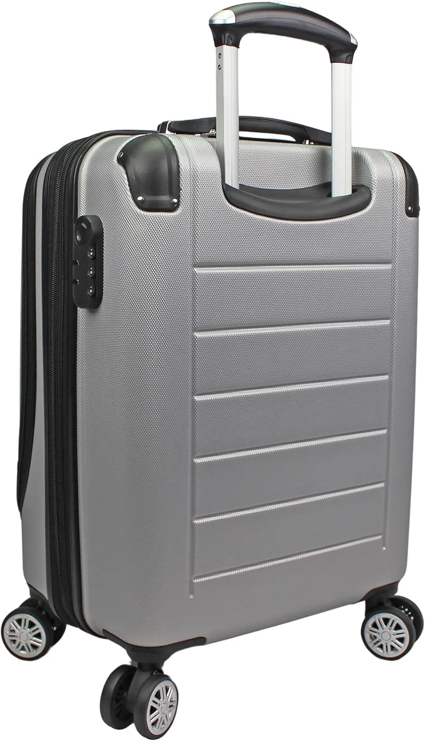 World Traveler Dejuno Compact 20-Inch Carry-On Luggage With Laptop Pocket - Silver