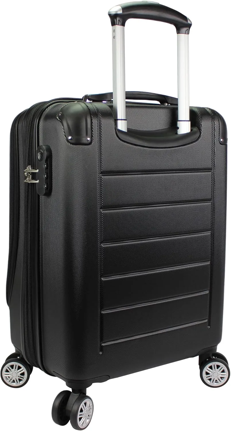 World Traveler Dejuno Compact Luggage with Laptop Pocket-Black, Carry-On 20-Inch, Black, Carry-On 20-Inch, Dejuno Compact 20" Carry-on Luggage With Laptop Pocket - Black