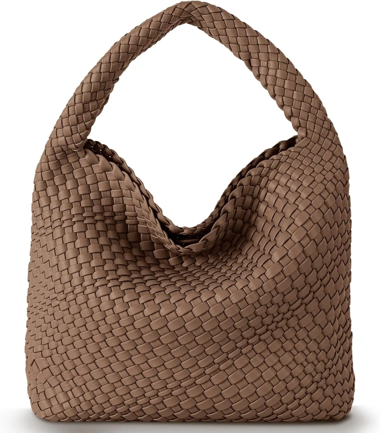 Woven Bag for Women, Vegan Leather Tote Bag Large Summer Beach Travel Handbag and Purse Retro Handmade Shoulder Bag