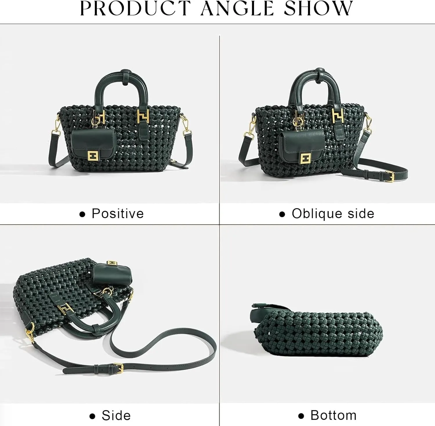 Woven Tote Bag For Women, Fashion Crossbody Shoulder Bag, Casual Top-handle Handbags, and Travel Purses Phone Bag