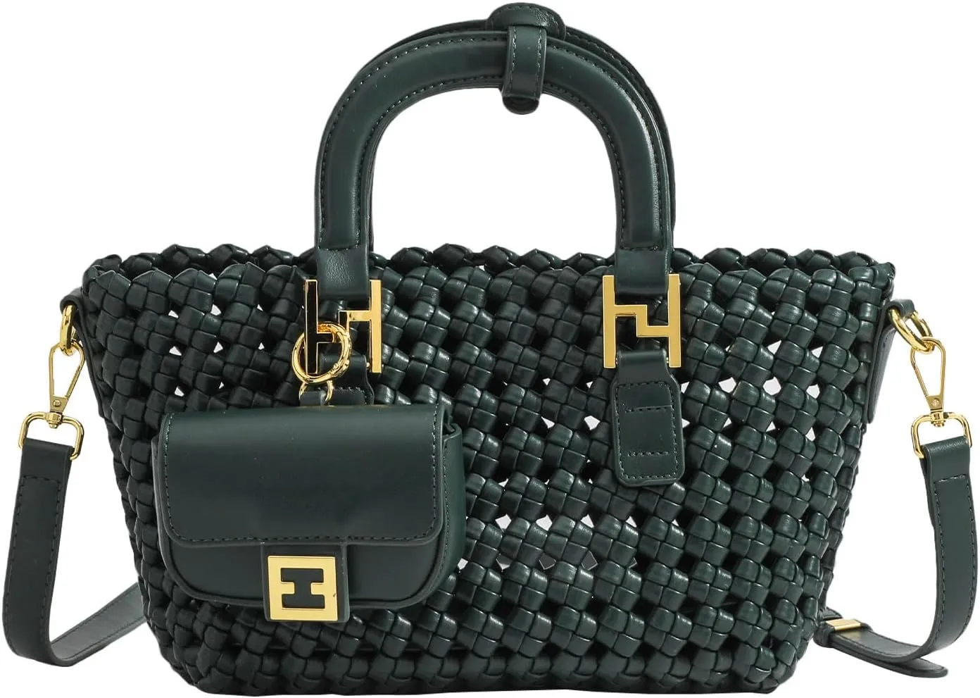 Woven Tote Bag For Women, Fashion Crossbody Shoulder Bag, Casual Top-handle Handbags, and Travel Purses Phone Bag